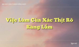 Việc Làm Của Xác Thịt Rõ Ràng Lắm